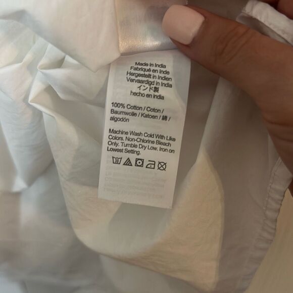 J. Crew Women's Cotton Sleeveless Keyhole Tie Back Ruffle Blouse Top White Small - Picture 5 of 9